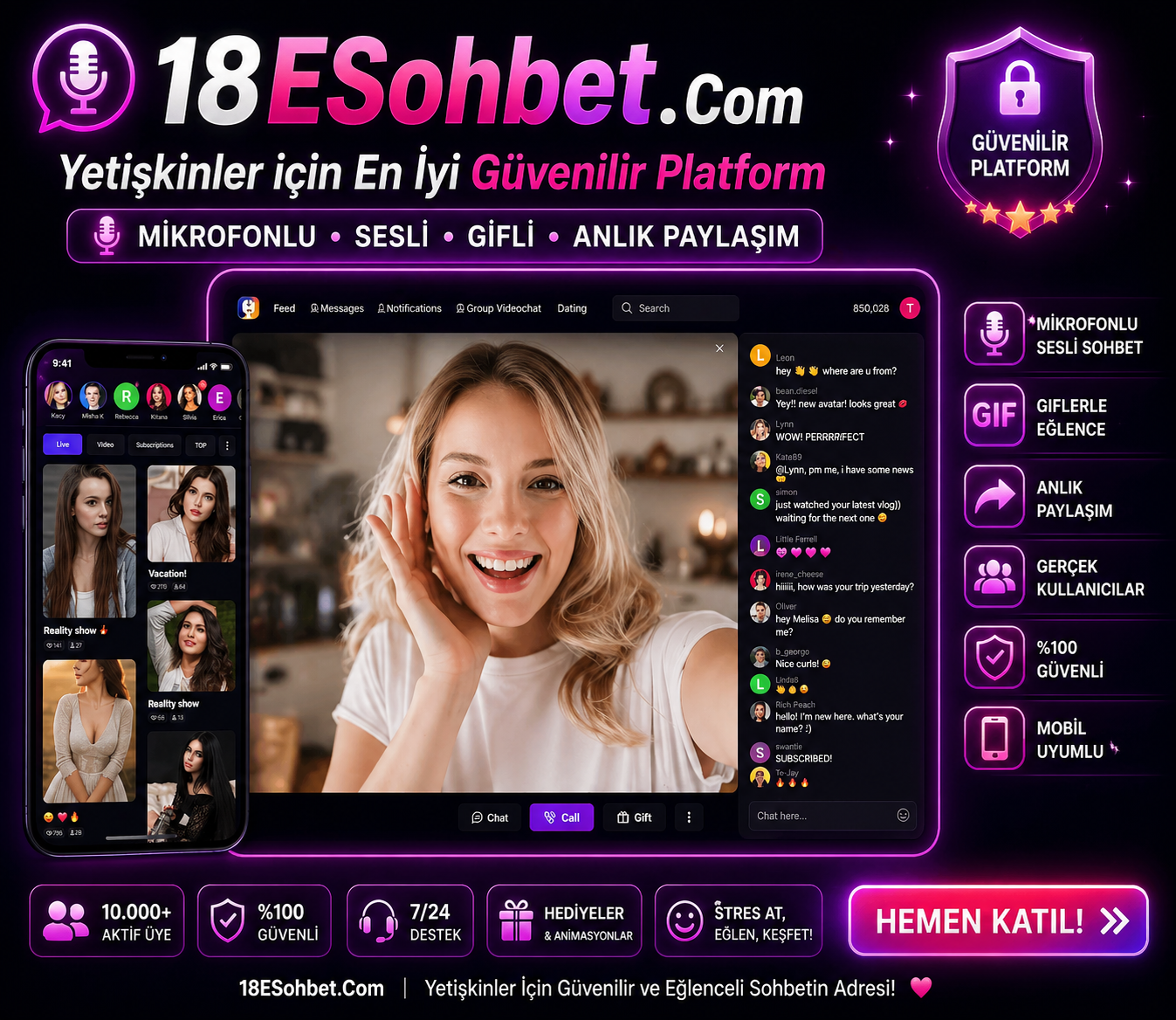 18 Esohbet siteleri